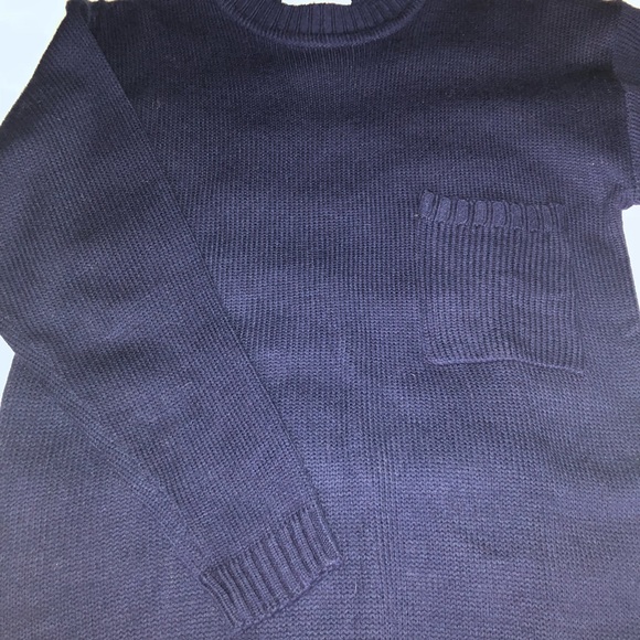 Vintage A’Milano Knit Sweater | Navy | Pocket | S - Picture 4 of 8